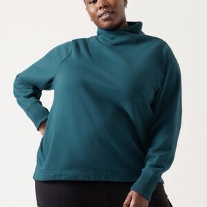 Athleta Cozy Karma Twist Neck Sweatshirt | Teal Green | Women’s XL